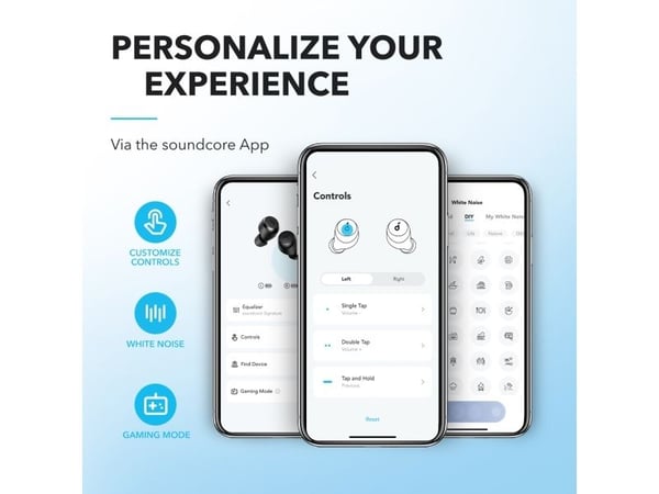 Soundcore - True wireless-hodetelefoner med mikrofon - i øret - Bluetooth