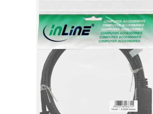 InLine 17182, 2 m, DisplayPort, HDMI, kultainen, musta, uros/naaras
