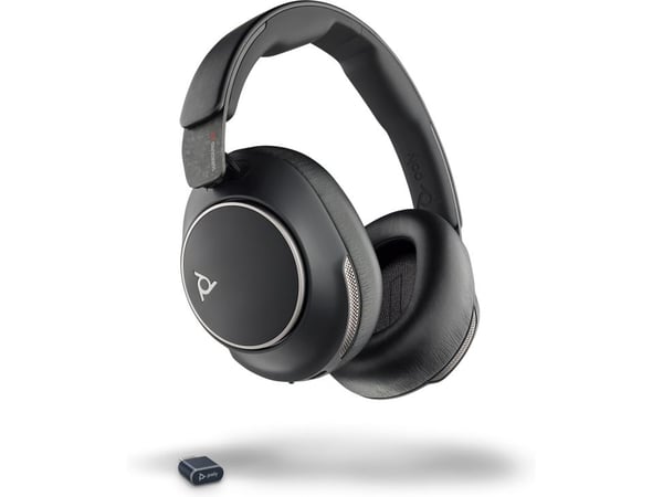 HP Poly Voyager Surround 80 UC USB-C-hodesett + USB-C/A-adapter, Trådløs, Musikk/hver dag, 275 g, Hodesett, Svart