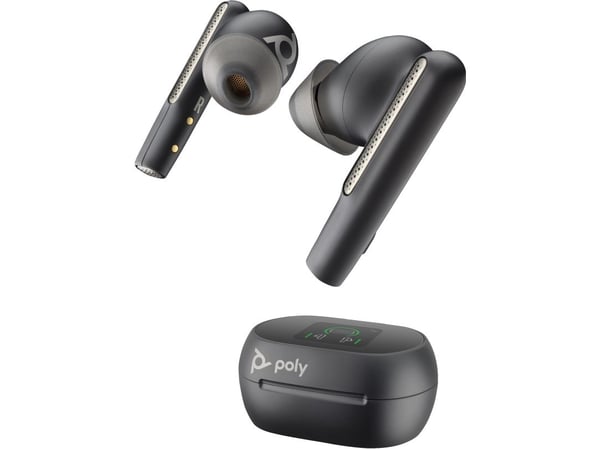 HP Poly Voyager Free 60+ UC M kullsvarte øreplugger +BT700 USB-C-adapter +Ladeetui for berøringsskjerm, Trådløs, Samtaler/musikk, Hodesett, Svart