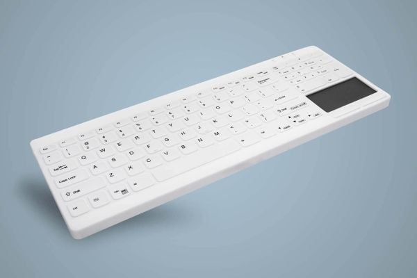 Active Key MedicalKey AK-C7412 - Tangentbord - hygieniskt tangentbord som kan desinficeras - med pekplatta - USB - QWERTY - brittisk - vit
