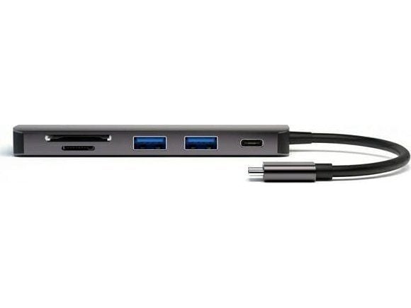 4smarts 4S468782, USB 3.2 Gen 1 (3.1 Gen 1) Type-C, 100 W, Grå, MicroSD (TransFlash), SD, 4K Ultra HD, HDMI, USB 3.2 Gen 1 (3.1 Gen 1) Type-A