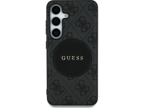 Veske Guess 4G Round Patch Klassisk Logo MagSafe for Samsung Galaxy S25 Ultra svart