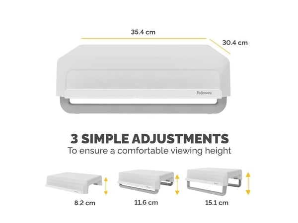 Fellowes Breyta - Skjermstativ - skrivebord - hvit