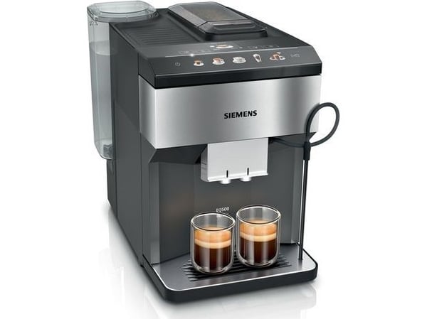 Siemens EQ.500 TP516DX3, Espressomaskin, 1,9 l, Kaffe bønner, Innebygd kaffekvern, 1500 W, Sort, Rustfritt stål