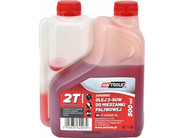 AWTools AWTOOLS 2-TAKTS OLJE FOR DRIVSTOFFBLANDING 0,5L RØD