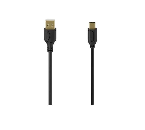 Hama 00074265, 0,75 m, USB A, USB C, USB 2.0, 0,48 Gbit/sek., Sort