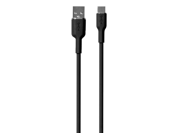 PURO PUUSBCICONBLK, 1,5 m, USB A, USB C, Sort