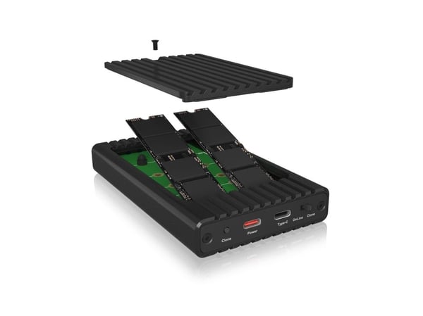 M.2 NVMe CloneStation & DockingStation, USB 3.2 Gen 2 Type-C®/A, Aluminium, schwarz (IB-2817MCL-C31)
