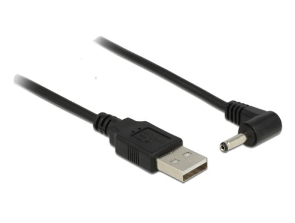 Delock - Strømkabel - 3,5 x 1,35 mm DC-jakk (hann) til USB (kun strøm) (hann) - 1.5 m - 90° kontakt