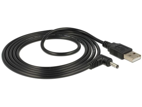 Delock - Strømkabel - 3,5 x 1,35 mm DC-jakk (hann) til USB (kun strøm) (hann) - 1.5 m - 90° kontakt