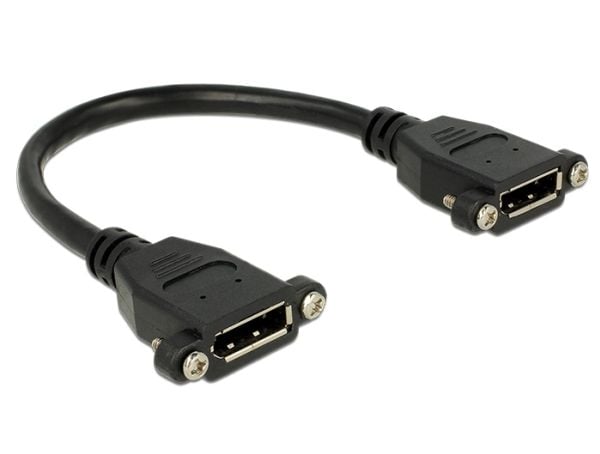 Delock - Kjønnveksler for DisplayPort - DisplayPort (hunn) til DisplayPort (hunn) - 25 cm - svart