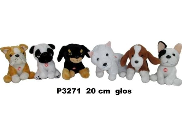 Sun-Day PLUSZAK PIES Z GLOSEM 20CM SIEDZACY