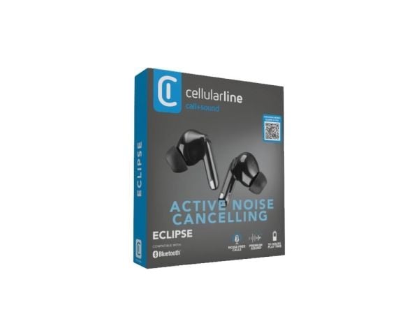 Cellularline 8018080465055, True Wireless Stereo (TWS), Samtaler/musikk, 145 g, Hodesett, Svart