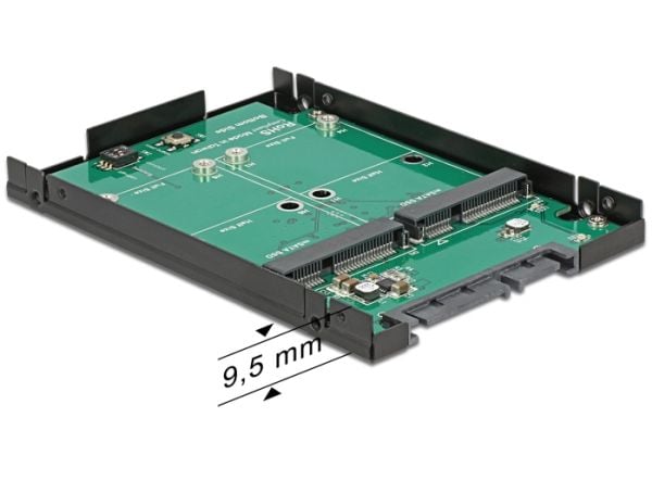 Delock - Styreenhed til lagring (RAID) - mSATA - mSATA - RAID 0, 1, JBOD - SATA 6Gb/s