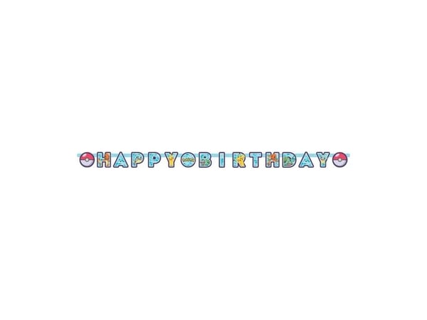 Happy Birthday Pokemon 218x12cm paper garland