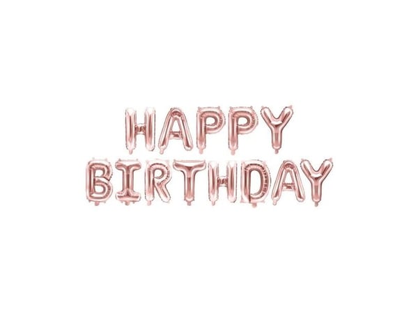 Folieballon Happy Birthday, rose gold