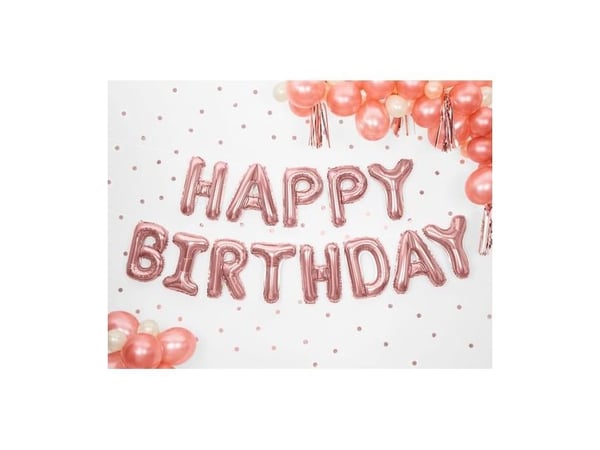 Folieballon Happy Birthday, rose gold