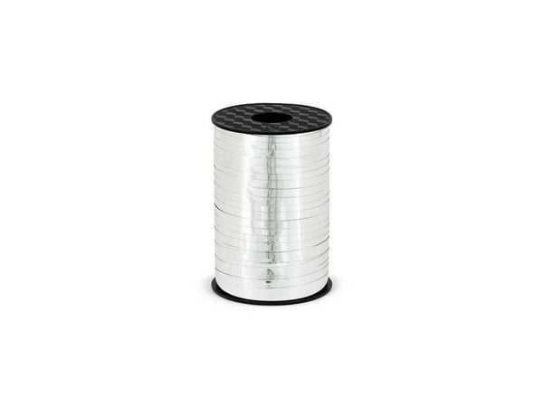 Party Deco band Wstazka i plast, metalliserat silver, 5 mm universell