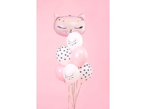PartyDeco SB14P-306-000-6, Toy balloon, Latex, Sort, Gull, Rosa, Hvit, Oval, 30 cm, 6 stykker