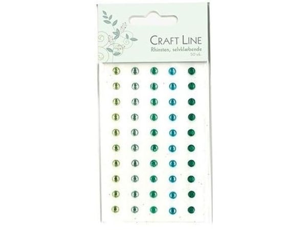 Rhinestones 5 mm, 50 stk gul/grønn mix