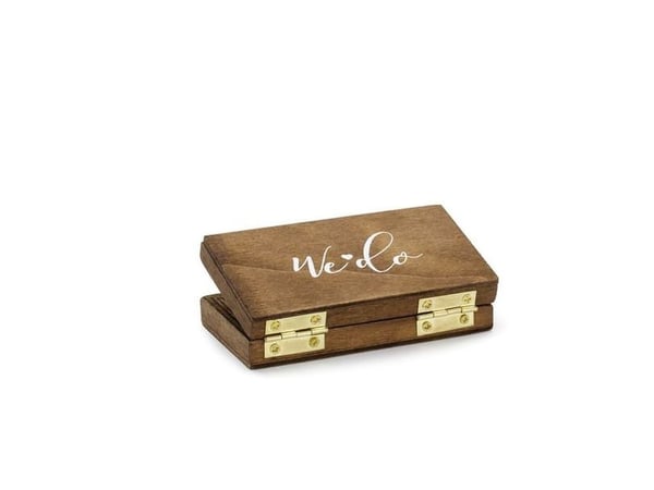 PartyDeco Ring Box Hochzeit, tre, monokromatisk, tre, bordplate, 100 mm, 55 mm
