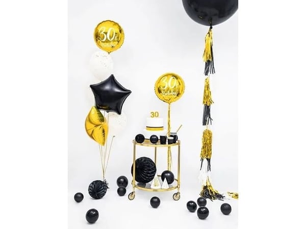 Party Deco Star folio ilmapallo, musta, 48cm universaali