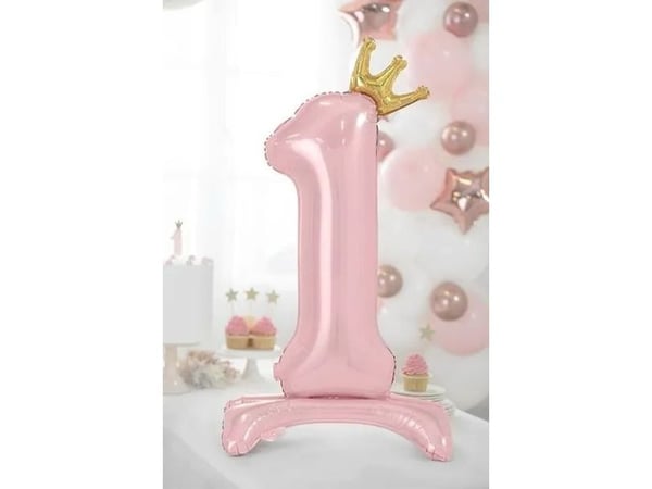 PartyDeco Seisova folio ilmapallo 1 84cm kirkkaan vaaleanpunainen