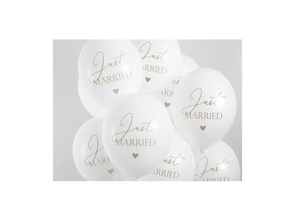 PartyDeco SB14P-237-008-6, Toy balloon, Latex, Guld, Vit, Bröllop, Oval, 30 cm