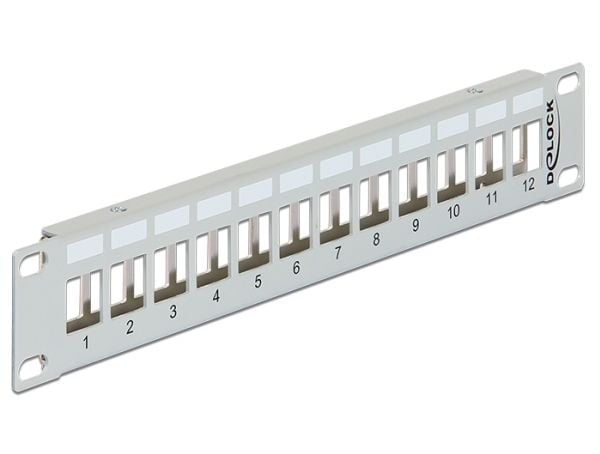 Delock Keystone Patch Panel - Patch-panel - grå - 1U - 10" - 12 portar