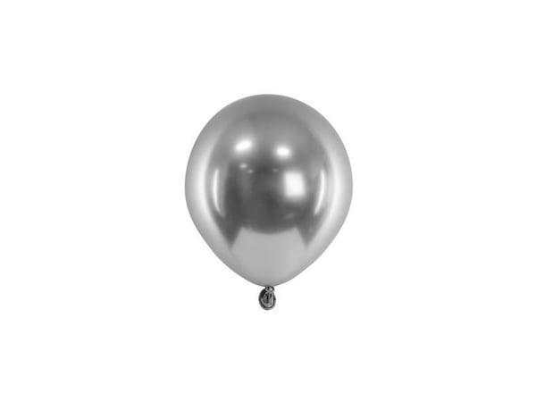 StylowePartyMade glossy ballonger mørk sølv 12 cm 50 stk