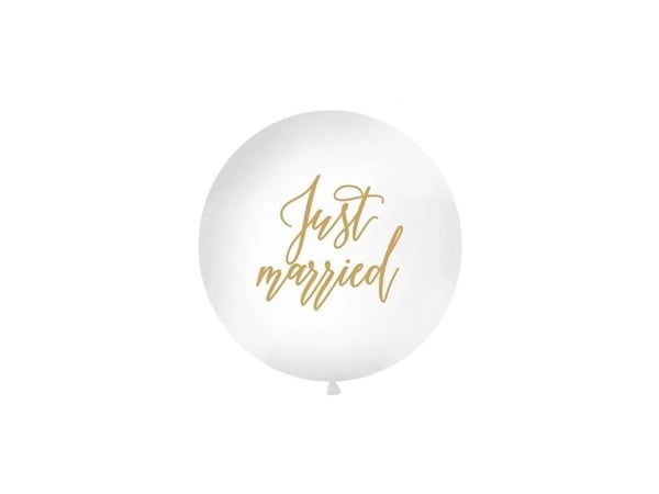 PartyDeco OLBON18D-008-019, Toy balloon, Latex, Gull, Hvit, Bryllup, Oval, 100 cm