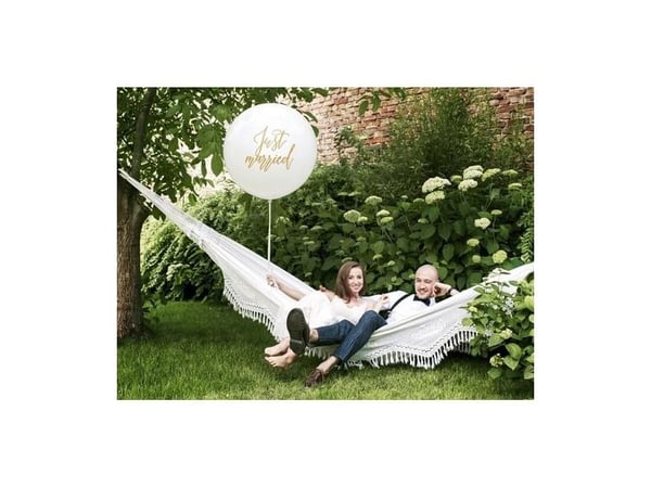 PartyDeco OLBON18D-008-019, Toy balloon, Latex, Gull, Hvit, Bryllup, Oval, 100 cm