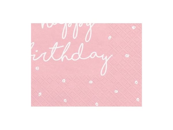 Happy birthday servietter, lyserød