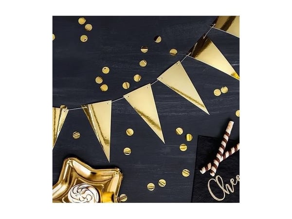 Party Deco Garland, Flagg, Gull, 2,15 m Universal