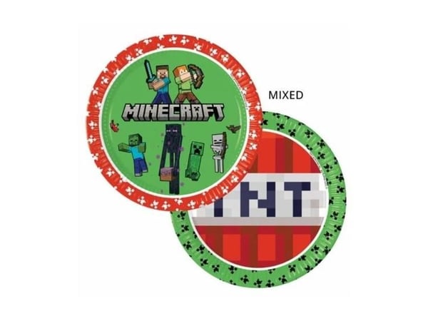 Minecraft papperstallrikar, 23 cm