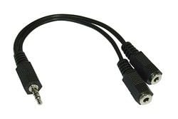 InLine 99300, 3,5 mm, hane, hona, 0,2 m, svart