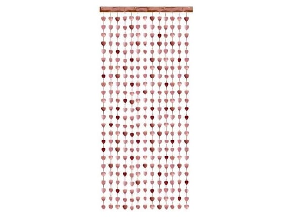 GoDan gardiner Hjerter rosa/gull 100x245 cm