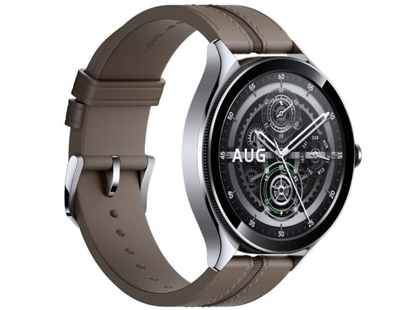 Xiaomi Watch 2 Pro - 46 mm - sølv rustfritt stål - smartklokke med stropp - lær - brun - håndleddstørrelse: 135-205 mm - display 1.43" - 32 GB - Bl...