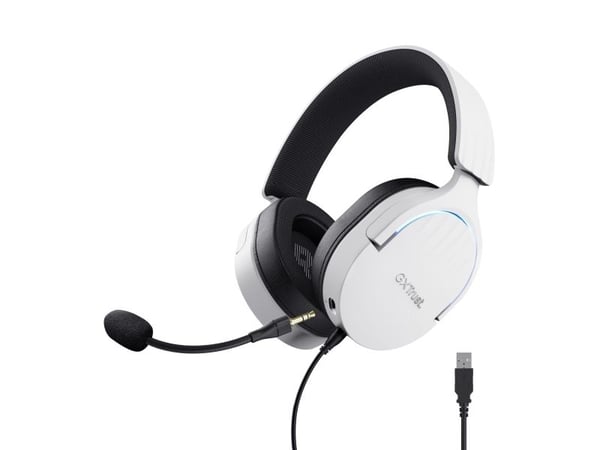 Trust GXT 490W FAYZO - Hodesett - 7,1-kanals - full størrelse - kablet - USB-A - hvit