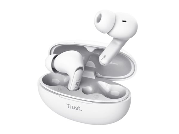Trust Yavi - True wireless-hodetelefoner med mikrofon - i øret - Bluetooth - hvit
