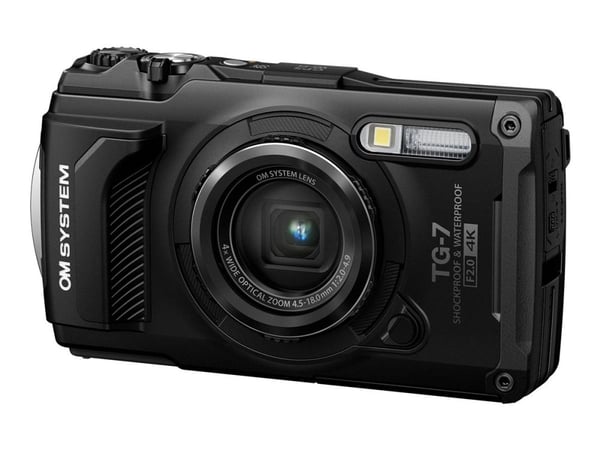 Olympus Tough TG-7 - Digitalkamera - kompakt - 12.0 MP - 4K / 30 fps - 4optisk x-zoom - Wireless LAN, Bluetooth - under vannet inntil 15 m - svart