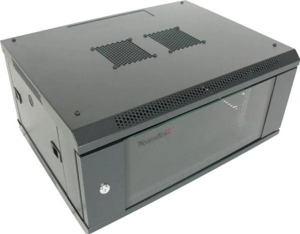 XtendLan XtendLan 19" seinäkaappi 4U 600x450, kantavuus 60 kg, lasiovi, hitsattu, musta XtendLan XtendLan 19" seinäkaappi 4U 600x450, kantavuus 60 kg, lasiovi, hitsattu, musta