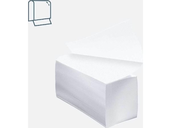DGA OPTIMA Luna Smart papirhåndkle ZZ, 3-felts brett, 2-lags, cellulose – hvit
