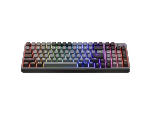 Cooler Master MK770, kaapeli ja langaton, USB + RF langaton + Bluetooth, mekaaninen, QWERTY, RGB LED, musta, harmaa