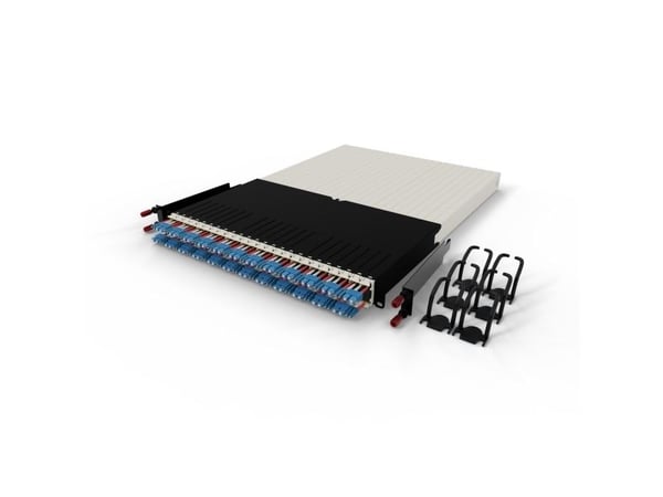 PATCHBOX PONE30OS212, kaapelihyllyn paneeli, musta, kermanvärinen, akryylinitriilibutadieenistyreeni, polyoksimetyleeni (POM), teräs, 30U, 1,8 m, -...