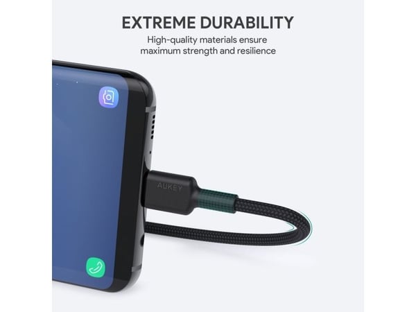 AUKEY CB-CD30 Nylon cab le USB C - USB A 0.9m 3