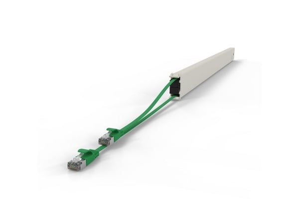 PATCHBOX CONE46STPGR, brett for kabelhåndtering, krem, grønn, akrylonitrilbutadienstyren, polyoksymetylen (POM), 46U, 2,5 m, -20 - 60 °C