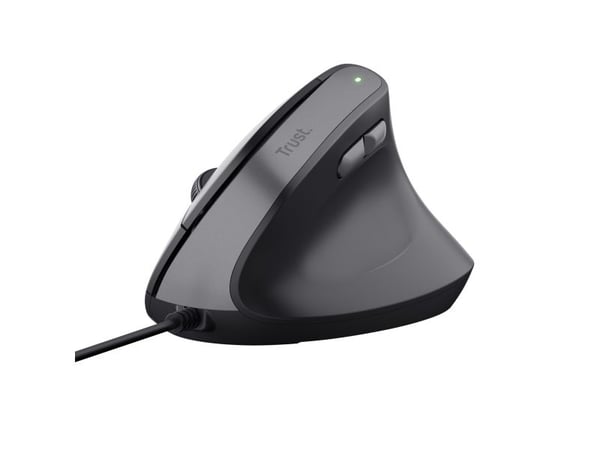 Trust Bayo II - Vertikal mus - ergonomisk - høyrehendt - optisk - 6 knapper - kablet - USB-A - svart