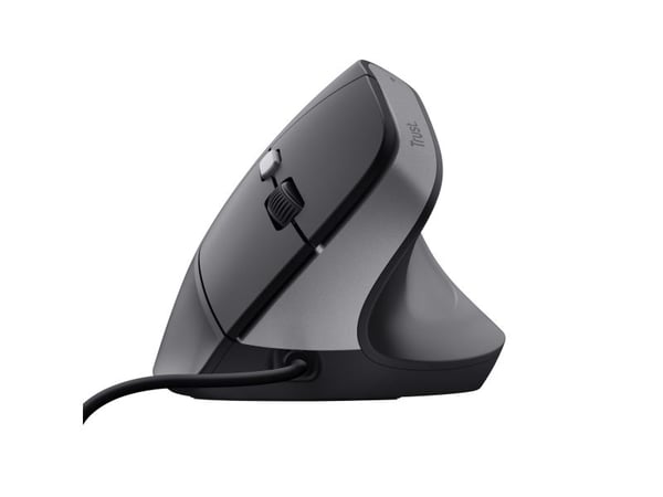 Trust Bayo II - Vertikal mus - ergonomisk - høyrehendt - optisk - 6 knapper - kablet - USB-A - svart